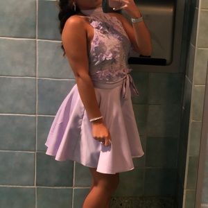 Lilac floral prom dress